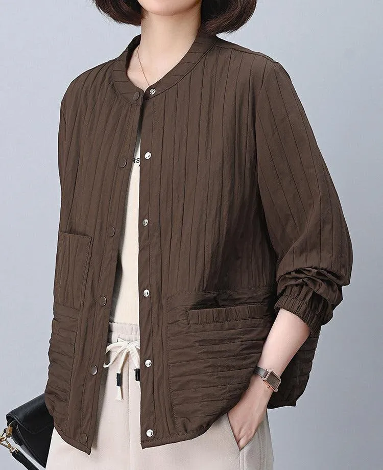 Women Elegant Casual Pleated Jackets