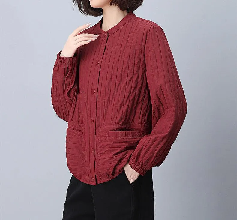 Women Elegant Casual Pleated Jackets