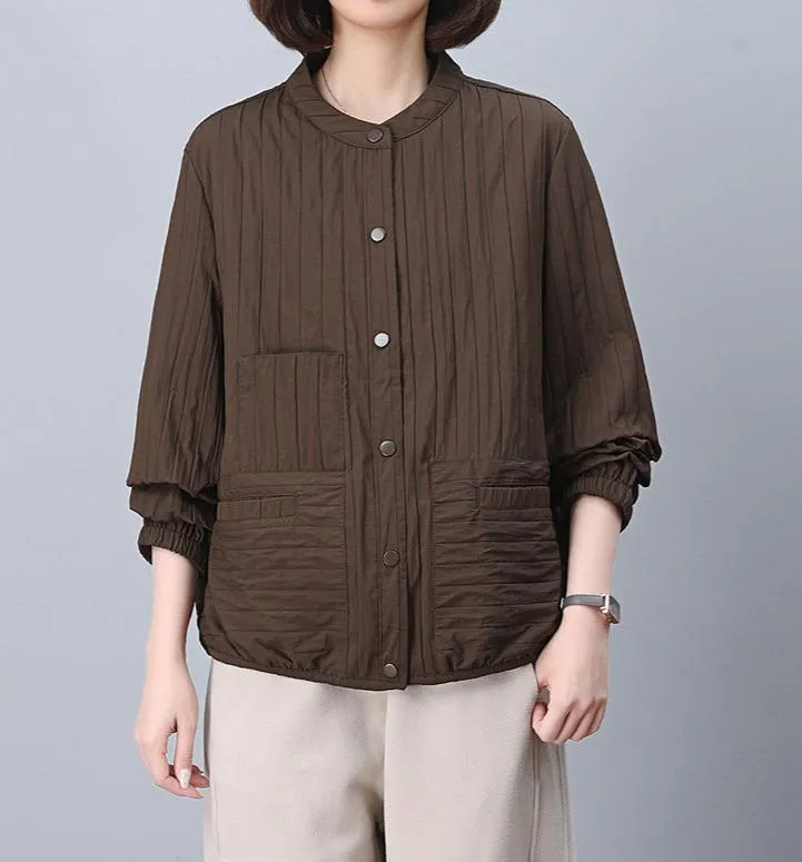 Women Elegant Casual Pleated Jackets