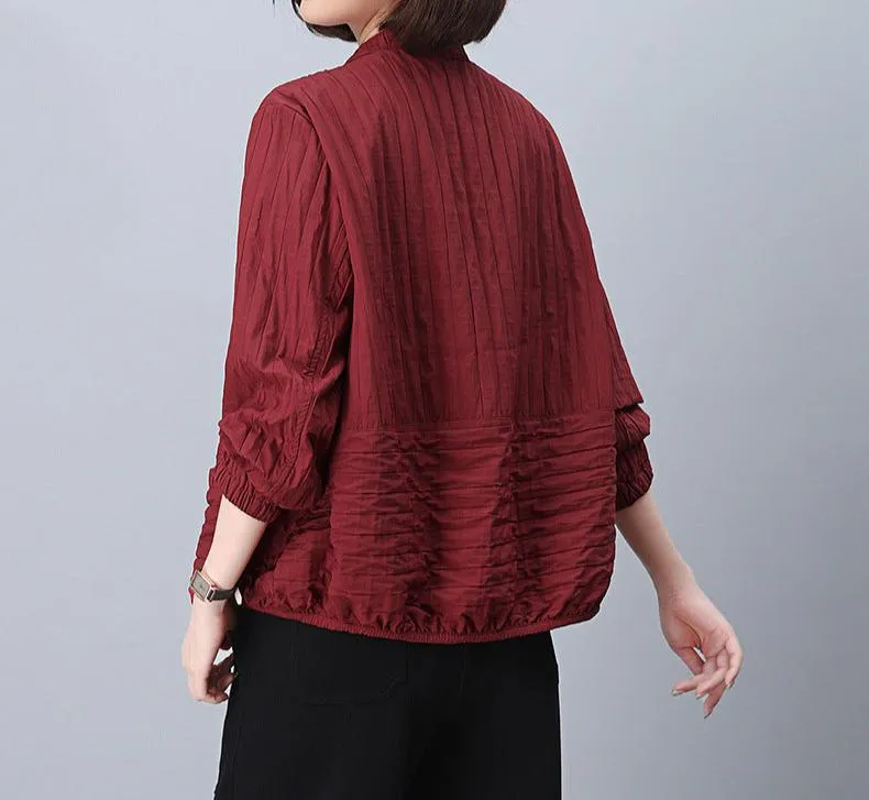 Women Elegant Casual Pleated Jackets