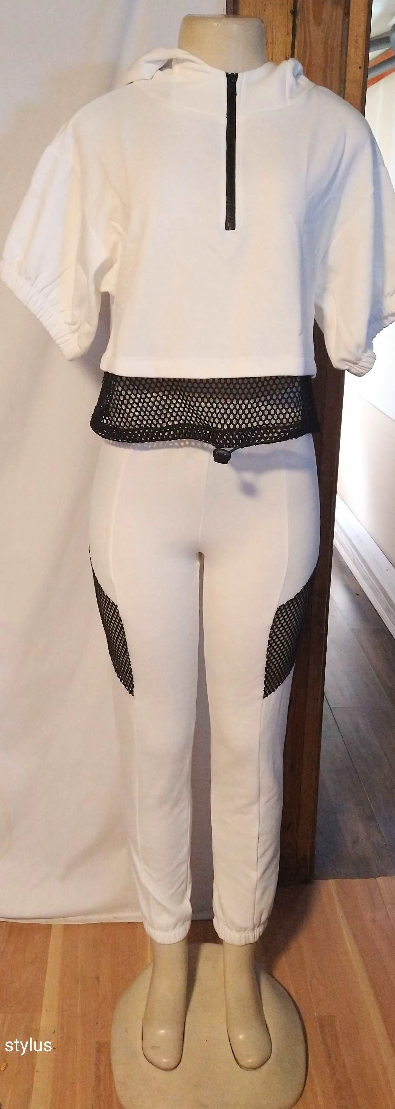 Women's Black and White Pants Suit