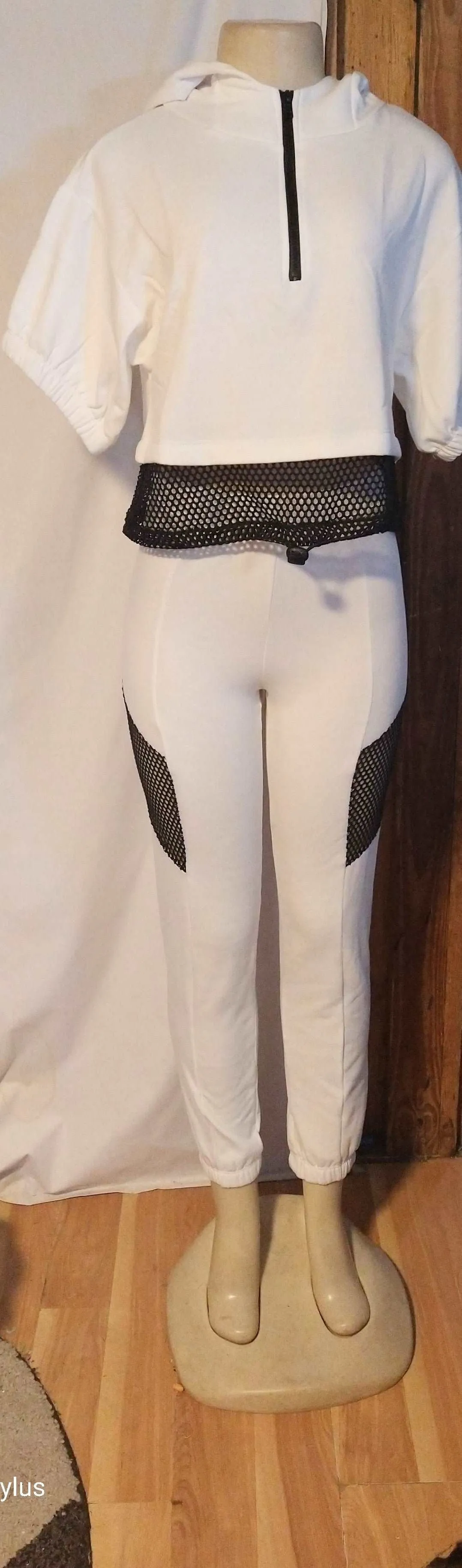 Women's Black and White Pants Suit