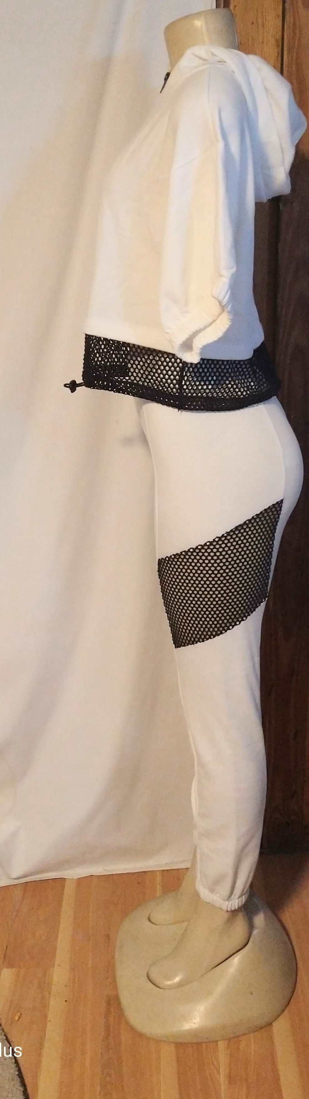 Women's Black and White Pants Suit