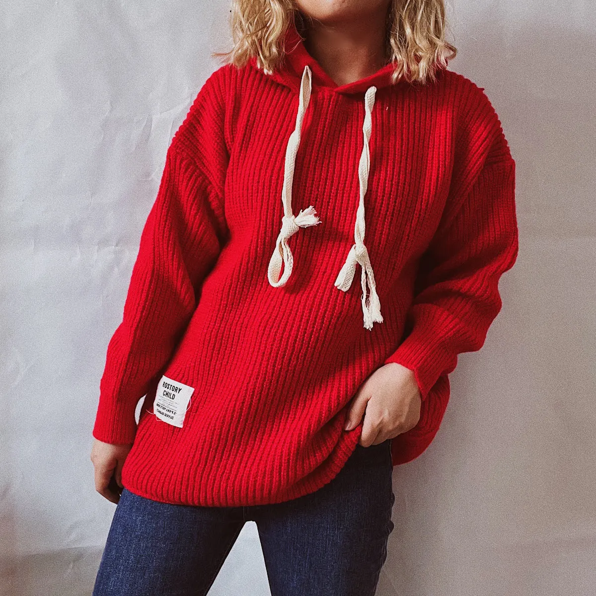 Women's Chunky Knitted Warm Sweater Hoodie