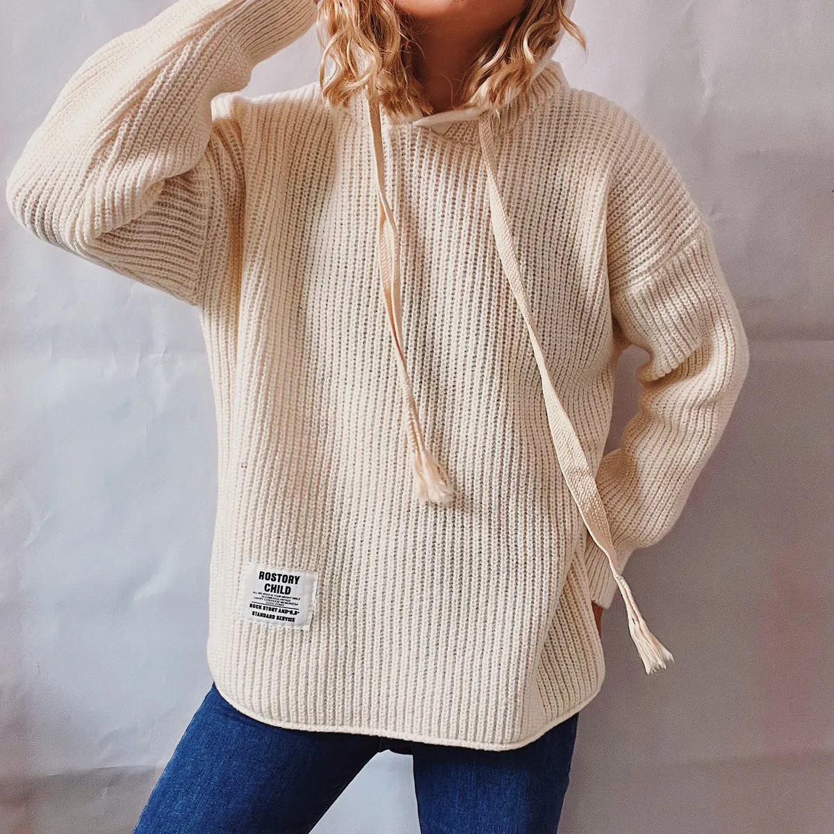 Women's Chunky Knitted Warm Sweater Hoodie