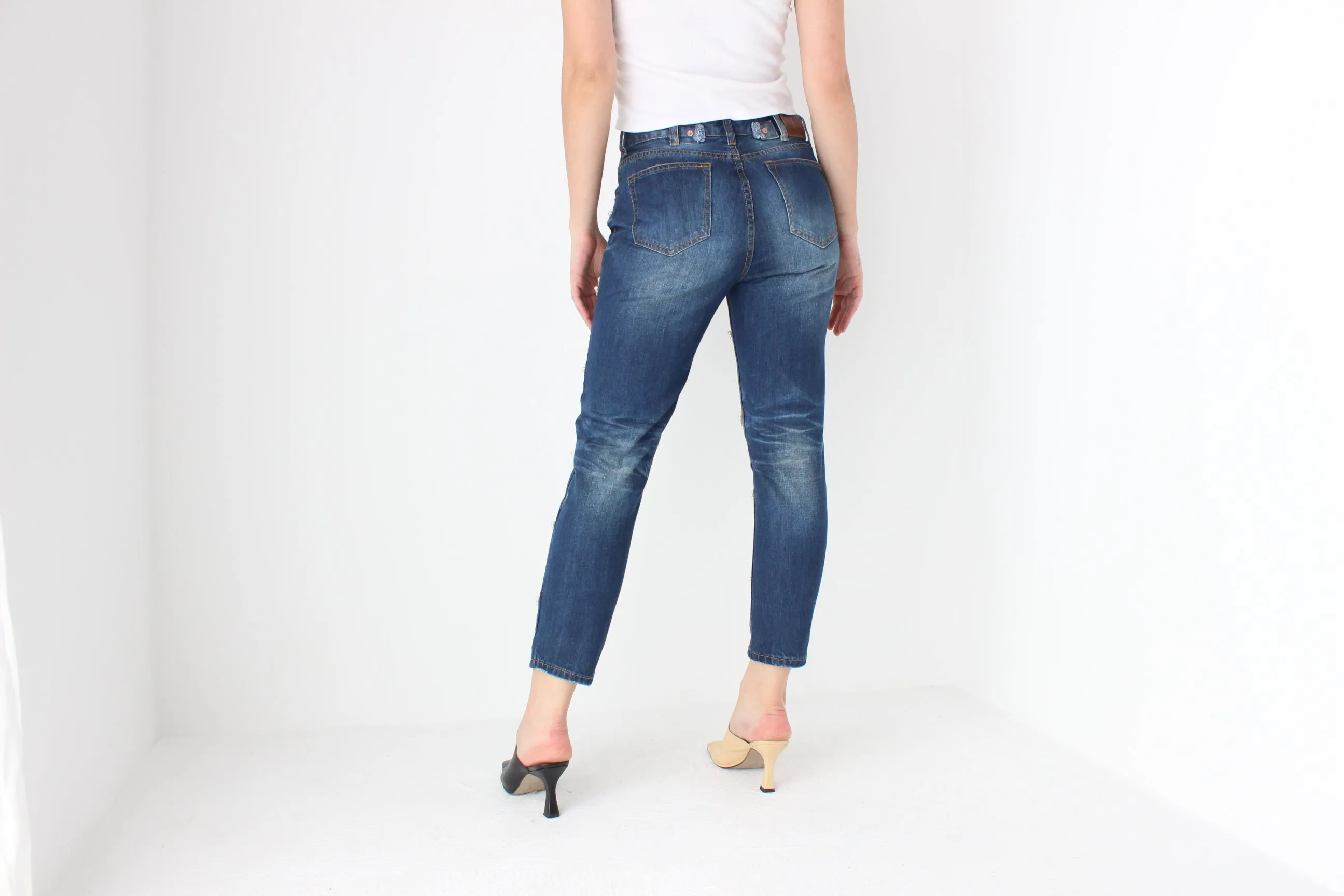 Y2K Pearl Encrusted Jeans